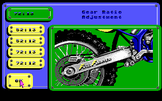 Motocross (DOS) screenshot: Config: Gear ratio