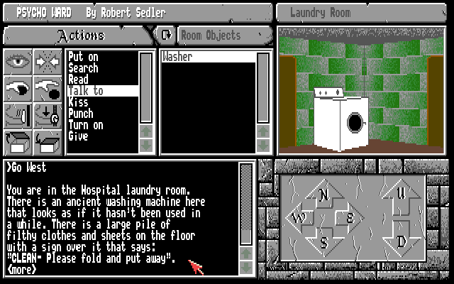 Psycho Ward (Amiga) screenshot: Laundry room