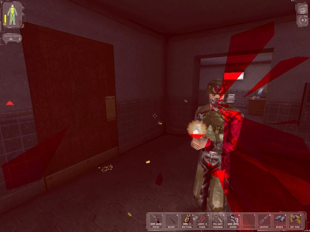 Deus Ex (Windows) screenshot: You are being shot to pieces!