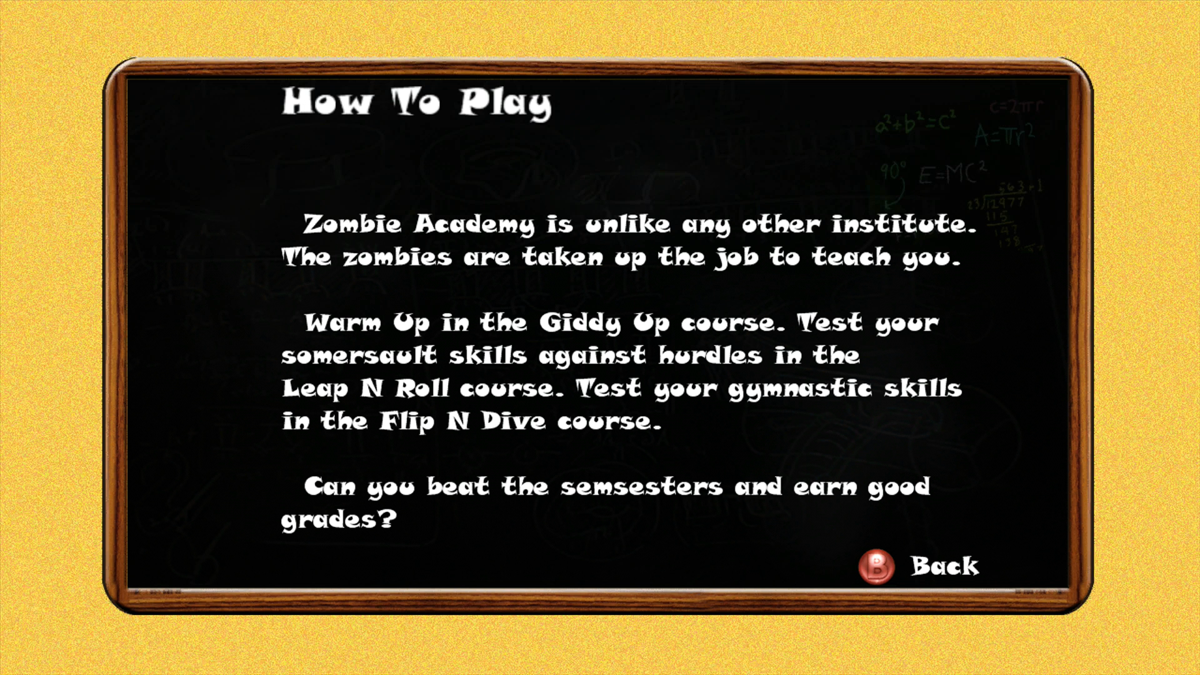 Zombie Academy (Xbox 360) screenshot: Instructions (Trial version)