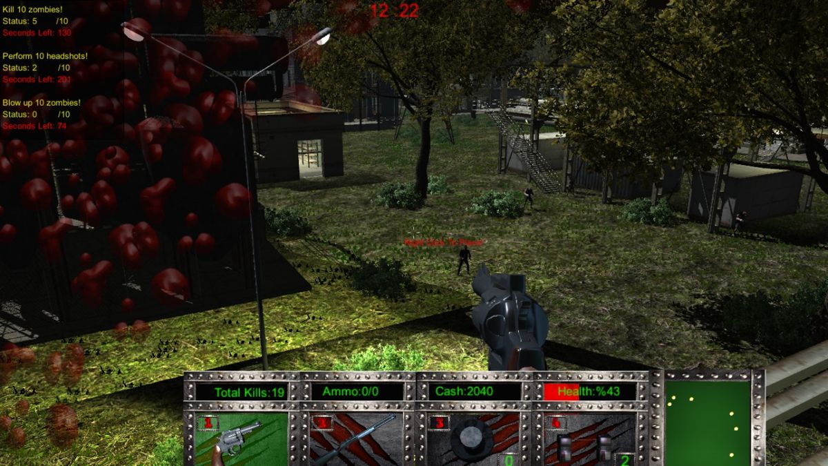 The Slaughtering Grounds (Windows) screenshot: Using the revolver.