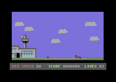 Kamikaze (Commodore 64) screenshot: The pilot gets in his plane