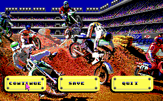 Motocross (DOS) screenshot: Progress branching