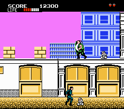Shinobi (NES) screenshot: You must rescue those children.