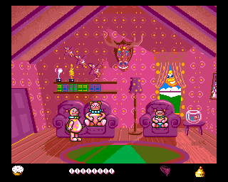 Mr. Blobby (Amiga) screenshot: Select one character from Blobby's family