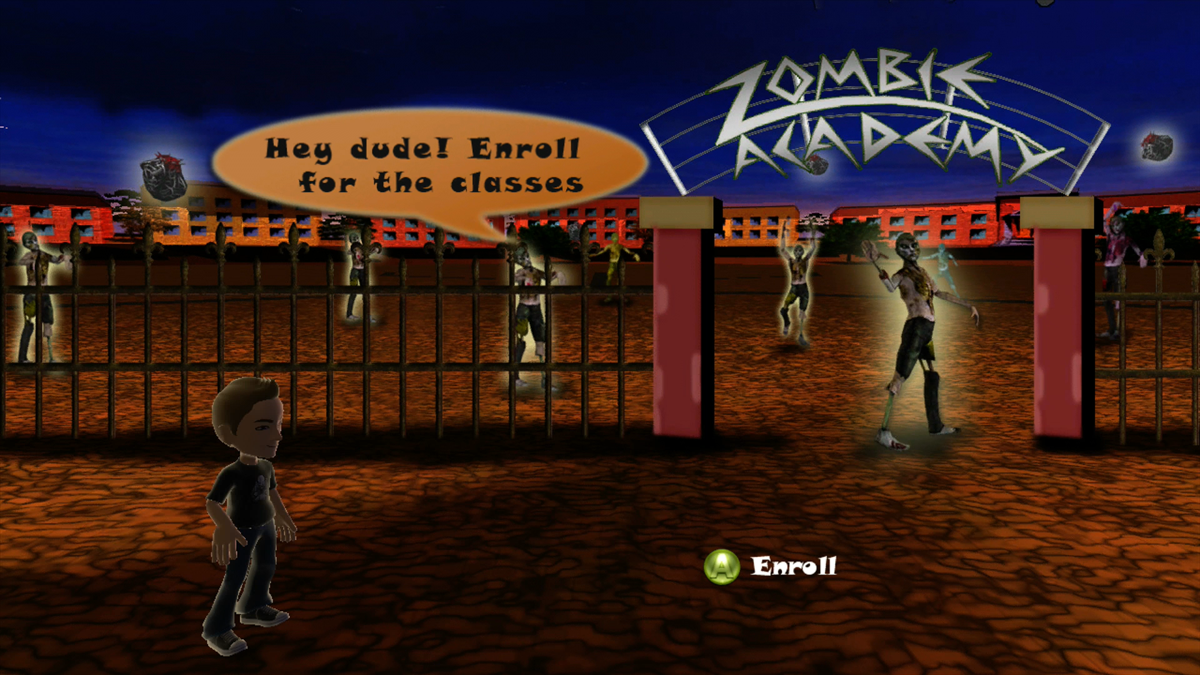 Zombie Academy (Xbox 360) screenshot: Title screen (Trial version)