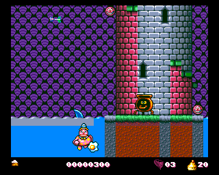 Mr. Blobby (Amiga) screenshot: Even the water needs to be coloured