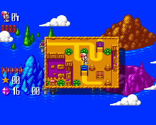Mr. Nutz: Hoppin' Mad (Amiga) screenshot: Inka world map - transporters will take you to other worlds