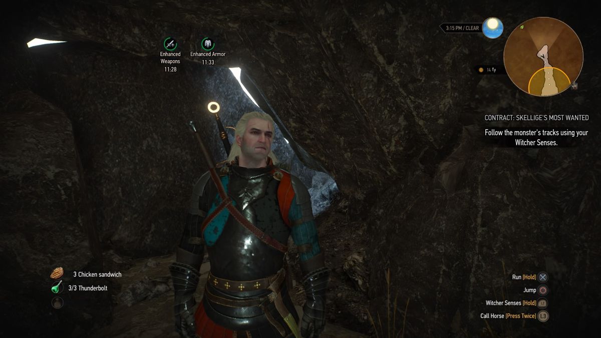 The Witcher 3: Wild Hunt - New Quest: "Contract: Skellige's Most Wanted" (PlayStation 4) screenshot: The entrance got sealed behind me... this smells like a trap