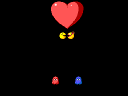 Ms. Pac-Man (SEGA Master System) screenshot: Ms. Pac's finally in love