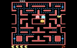 Ms. Pac-Man (Atari 7800) screenshot: Munching on dots...