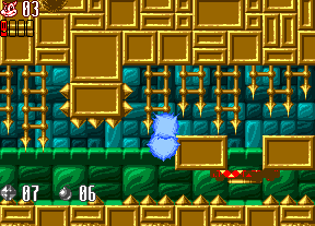 Mr. Nutz: Hoppin' Mad (Amiga) screenshot: Inka world - turned in to the fireball