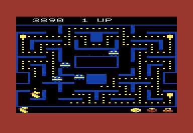 Ms. Pac-Man (VIC-20) screenshot: You can eat the ghosts when they're blue