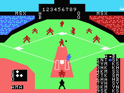 MSX Baseball (MSX) screenshot: Good hit!