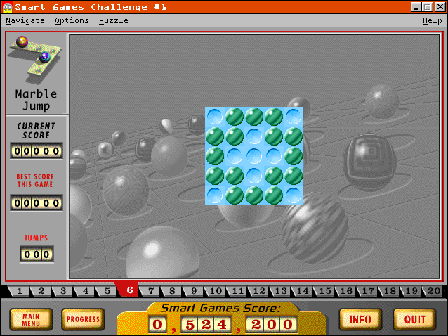 Smart Games Challenge #1 (Windows 3.x) screenshot: Marble Jump