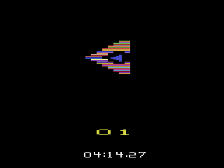 Out of Control (Atari 2600) screenshot: Success (there is the game # and my time)