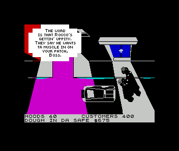 Mugsy (ZX Spectrum) screenshot: A pretender to the throne