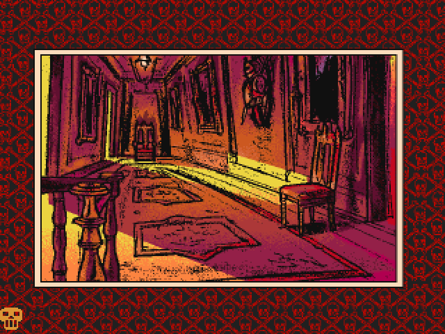 Murder Makes Strange Deadfellows (DOS) screenshot: The West Hall