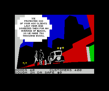 Mugsy (ZX Spectrum) screenshot: But not until I'm dead.... oh, wait