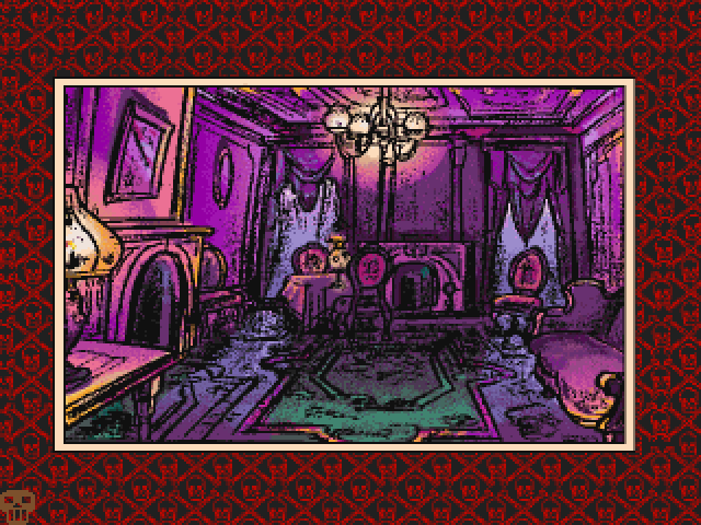 Murder Makes Strange Deadfellows (DOS) screenshot: The Foyer