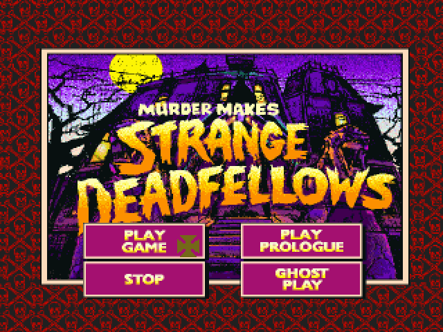 Murder Makes Strange Deadfellows (DOS) screenshot: Game Main Menu