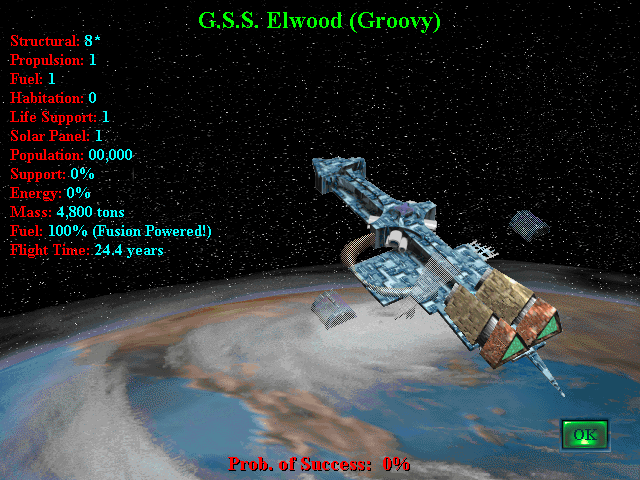 Sid Meier's Civilization II (Windows 3.x) screenshot: The spaceship - still under construction...