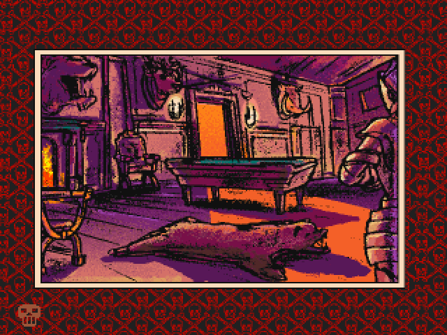 Murder Makes Strange Deadfellows (DOS) screenshot: The Trophy Room