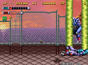 Mutation Nation (Neo Geo) screenshot: Using Special Attack "D"