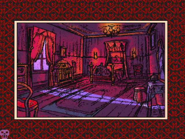 Murder Makes Strange Deadfellows (DOS) screenshot: The Red Room
