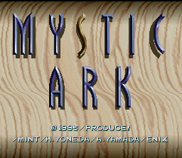 Mystic Ark (SNES) screenshot: Title screen