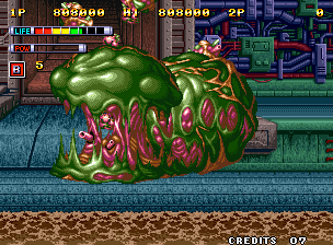 Mutation Nation (Neo Geo) screenshot: A gruesome sight