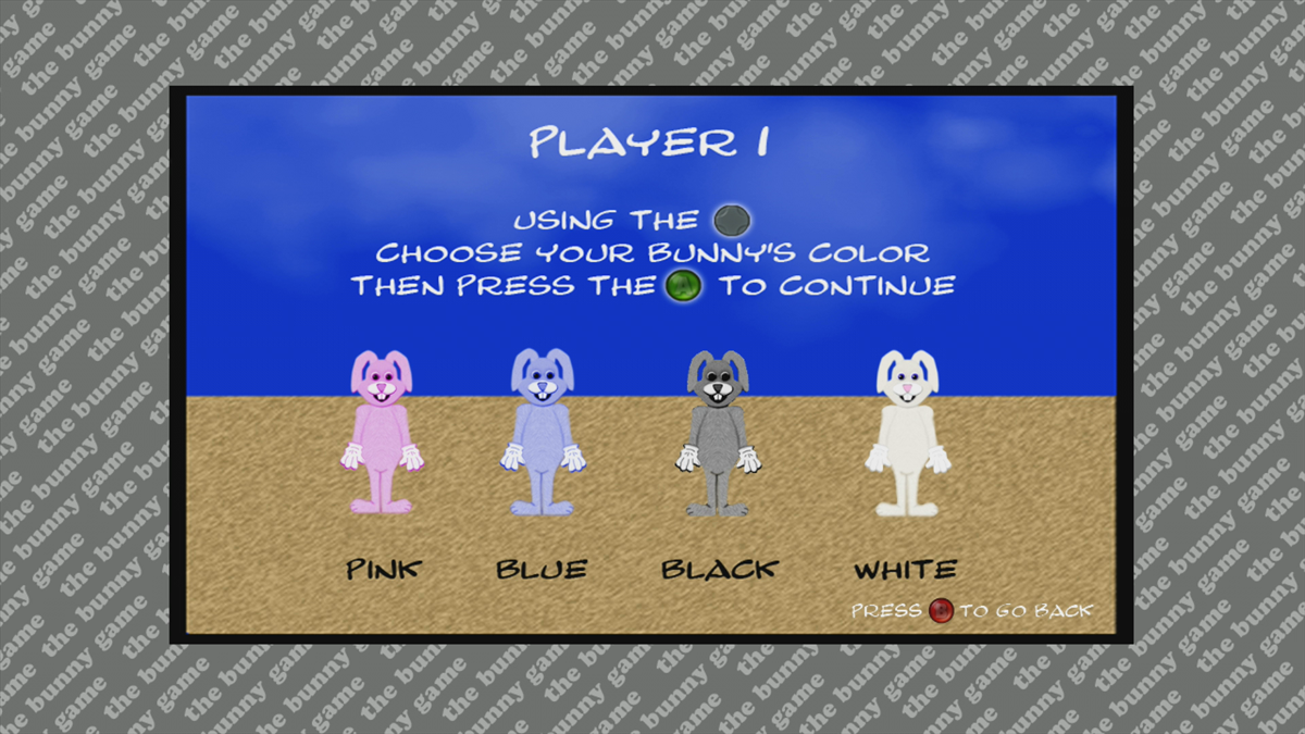 The Bunny Game (Xbox 360) screenshot: Choosing a player character (Trial version)