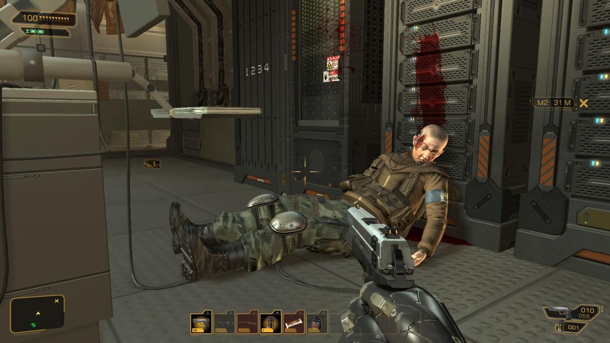 Deus Ex: Human Revolution (Windows) screenshot: This one had his brain hacked...