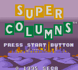 Super Columns (Game Gear) screenshot: Title screen