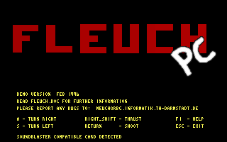 Fleuch PC (DOS) screenshot: The title screen