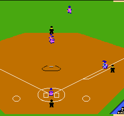 Kyūkyoku Harikiri Stadium (NES) screenshot: Top-down action.