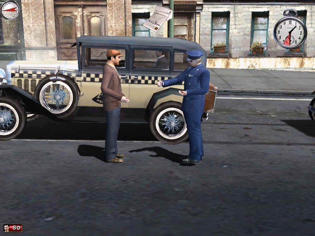 Mafia (Windows) screenshot: I thought I saw a cop at the corner. Damn speeding ticket!..