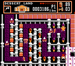 Bible Buffet (NES) screenshot: An action scene in Dessert Land