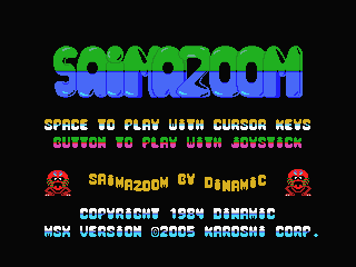 Saimazoom (MSX) screenshot: Title screen