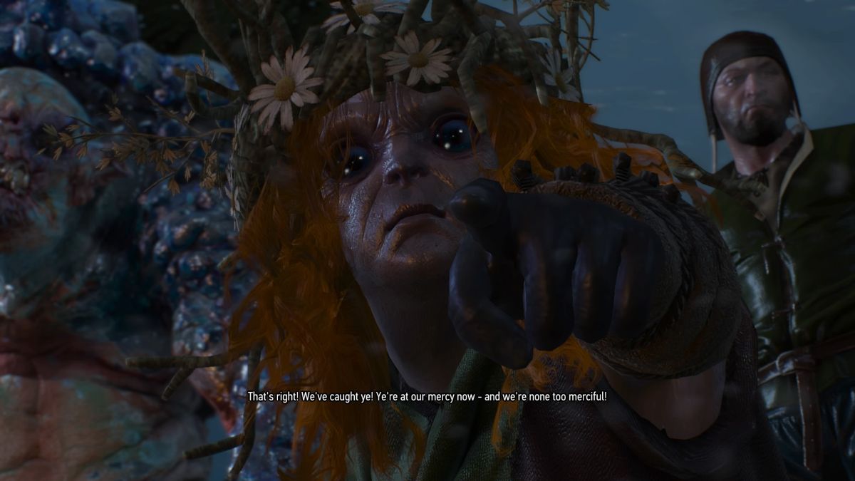 The Witcher 3: Wild Hunt - New Quest: "Contract: Skellige's Most Wanted" (PlayStation 4) screenshot: Letting them say what they have to say before passing my judgment onto them