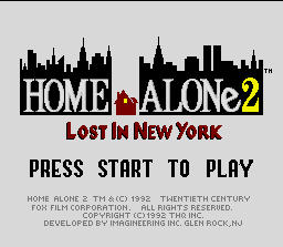 Home Alone 2: Lost in New York (SNES) screenshot: Title screen.