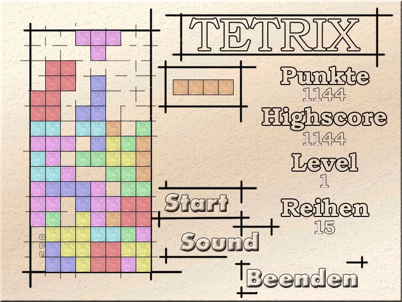 Tetris: 21 Spiele (Windows) screenshot: Original Tetris