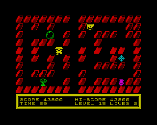 Bubble Trouble (ZX Spectrum) screenshot: Level 15.