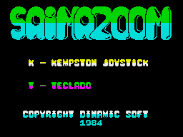 Saimazoom (ZX Spectrum) screenshot: Teclado is keyboard (Spanish version)