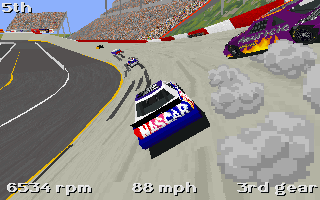 NASCAR Racing (DOS) screenshot: Hit your opponents