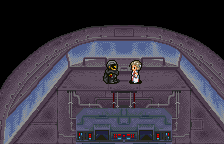 Arc the Lad: Kijin Fukkatsu (WonderSwan Color) screenshot: Conversation in a futuristic place