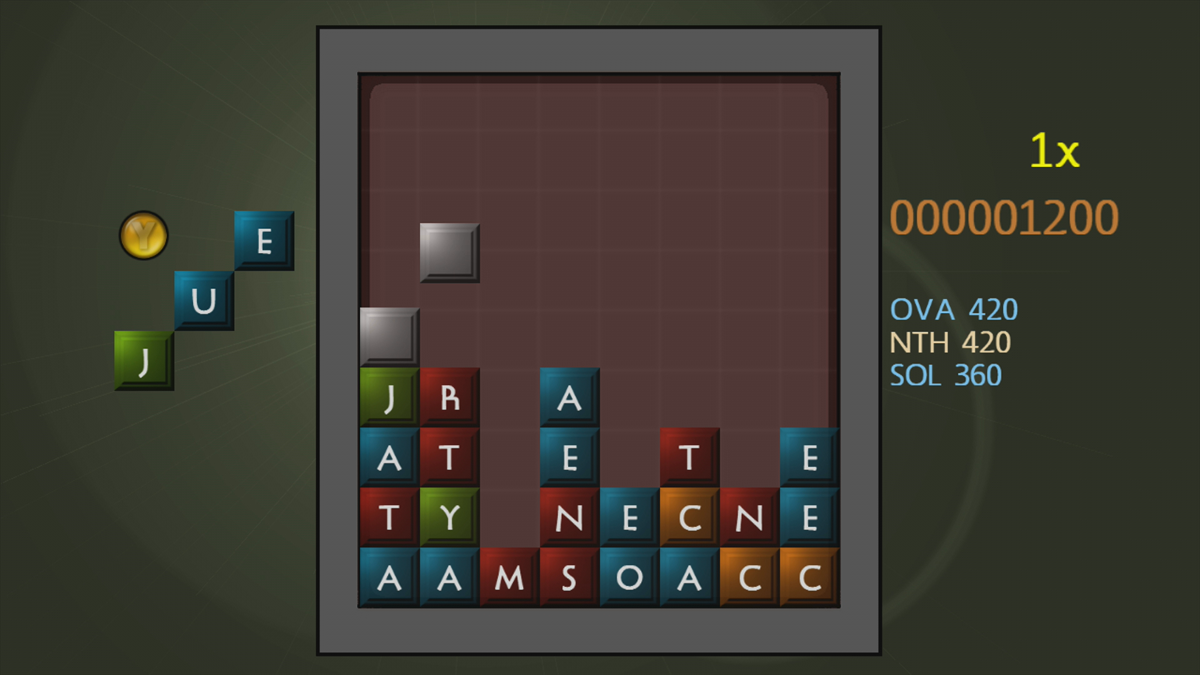 Word Attack Action (Xbox 360) screenshot: We are about to use a blank tile... (Trial version)