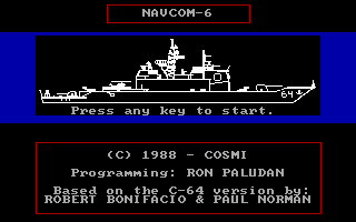 Navcom 6: The Persian Gulf Defense (DOS) screenshot: Title Screen