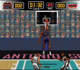 NBA Give 'n Go (SNES) screenshot: Another dunking