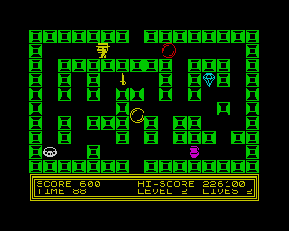 Bubble Trouble (ZX Spectrum) screenshot: Level 1 - Average.